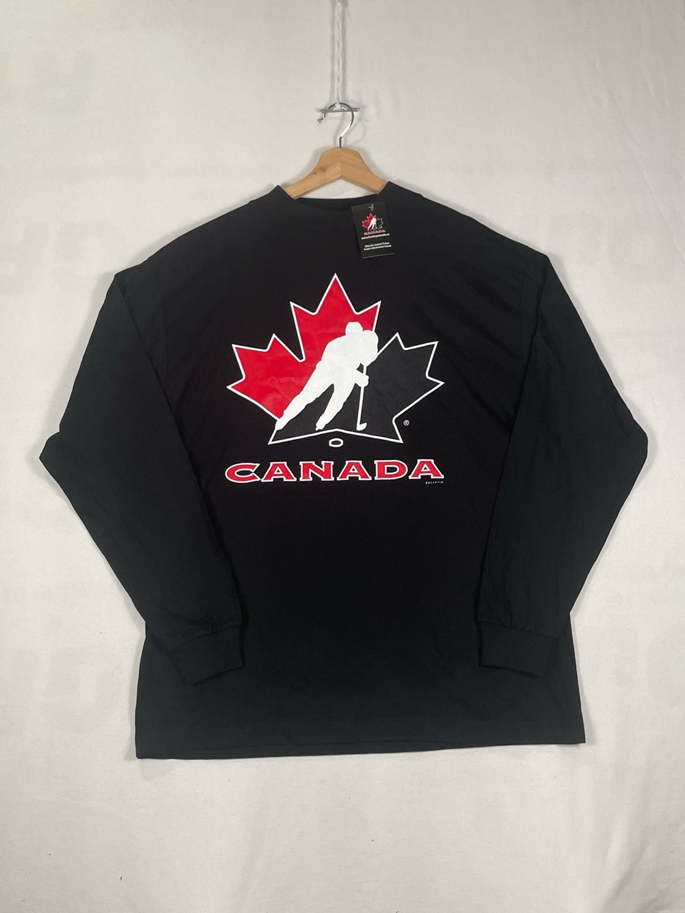 Vintage Team Canada National Hockey Team Black Longsleeve Mock Neck Shirt Sz XL
